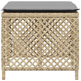 Garden Stools with Cushions 4 pcs Mix Beige 41x41x36 cm Poly Rattan