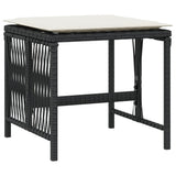 Garden Stools with Cushions 4 pcs Black 41x41x36 cm Poly Rattan