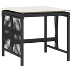Garden Stools with Cushions 4 pcs Black 41x41x36 cm Poly Rattan