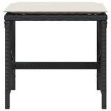 Garden Stools with Cushions 4 pcs Black 41x41x36 cm Poly Rattan