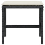 Garden Stools with Cushions 4 pcs Black 41x41x36 cm Poly Rattan