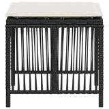 Garden Stools with Cushions 4 pcs Black 41x41x36 cm Poly Rattan