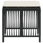 Garden Stools with Cushions 4 pcs Black 41x41x36 cm Poly Rattan