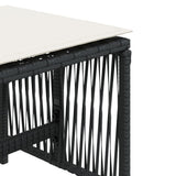 Garden Stools with Cushions 4 pcs Black 41x41x36 cm Poly Rattan