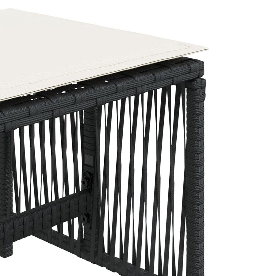 Garden Stools with Cushions 4 pcs Black 41x41x36 cm Poly Rattan