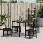 Garden Stools with Cushions 4 pcs Black 41x41x36 cm Poly Rattan