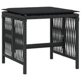 Garden Stools with Cushions 4 pcs Black 41x41x36 cm Poly Rattan