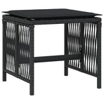 Garden Stools with Cushions 4 pcs Black 41x41x36 cm Poly Rattan