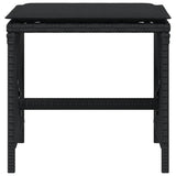 Garden Stools with Cushions 4 pcs Black 41x41x36 cm Poly Rattan