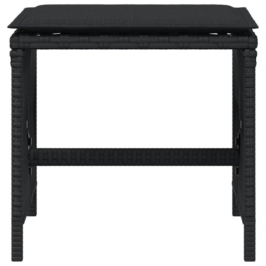 Garden Stools with Cushions 4 pcs Black 41x41x36 cm Poly Rattan