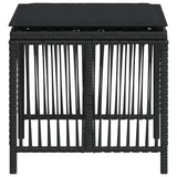 Garden Stools with Cushions 4 pcs Black 41x41x36 cm Poly Rattan