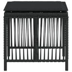 Garden Stools with Cushions 4 pcs Black 41x41x36 cm Poly Rattan