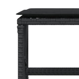 Garden Stools with Cushions 4 pcs Black 41x41x36 cm Poly Rattan - Low Angle