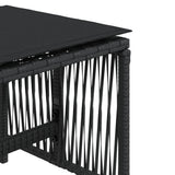 Garden Stools with Cushions 4 pcs Black 41x41x36 cm Poly Rattan