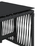 Garden Stools with Cushions 4 pcs Black 41x41x36 cm Poly Rattan - Extra Image