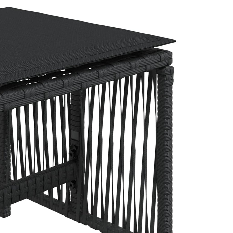 Garden Stools with Cushions 4 pcs Black 41x41x36 cm Poly Rattan