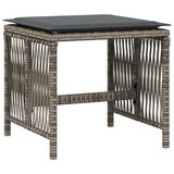 Garden Stools with Cushions 4 pcs Grey 41x41x36 cm Poly Rattan - Top-Down View
