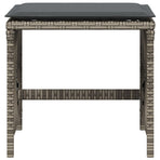 Garden Stools with Cushions 4 pcs Grey 41x41x36 cm Poly Rattan