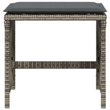 Garden Stools with Cushions 4 pcs Grey 41x41x36 cm Poly Rattan - 45-Degree Angle
