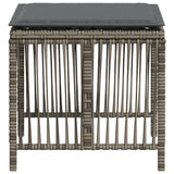 Garden Stools with Cushions 4 pcs Grey 41x41x36 cm Poly Rattan - Rear View