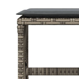 Garden Stools with Cushions 4 pcs Grey 41x41x36 cm Poly Rattan - Low Angle