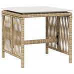 Garden Stools with Cushions 4 pcs Beige 41x41x36 cm Poly Rattan