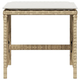 Garden Stools with Cushions 4 pcs Beige 41x41x36 cm Poly Rattan