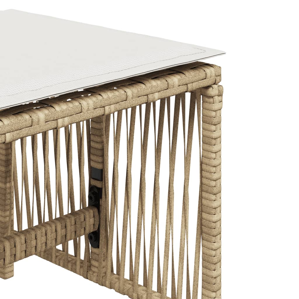 Garden Stools with Cushions 4 pcs Beige 41x41x36 cm Poly Rattan