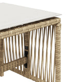 Garden Stools with Cushions 4 pcs Beige 41x41x36 cm Poly Rattan - Extra Image
