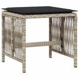 Garden Stools with Cushions 4 pcs Light Grey 41x41x36 cm Poly Rattan