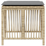 Garden Stools with Cushions 4 pcs Mix Beige 41x41x36 cm Poly Rattan