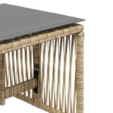 Garden Stools with Cushions 4 pcs Mix Beige 41x41x36 cm Poly Rattan