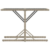 3 Piece Bistro Set with Cushions Light Grey Poly Rattan - Low Angle