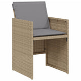 3 Piece Bistro Set with Cushions Mix Beige Poly Rattan - Top-Down View