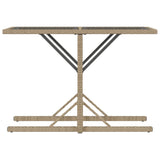 3 Piece Bistro Set with Cushions Mix Beige Poly Rattan