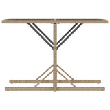3 Piece Bistro Set with Cushions Mix Beige Poly Rattan - Low Angle