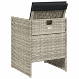 5 Piece Garden Dining Set with Cushions Light Grey Poly Rattan - Close-Up Angle