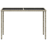 5 Piece Garden Dining Set with Cushions Light Grey Poly Rattan