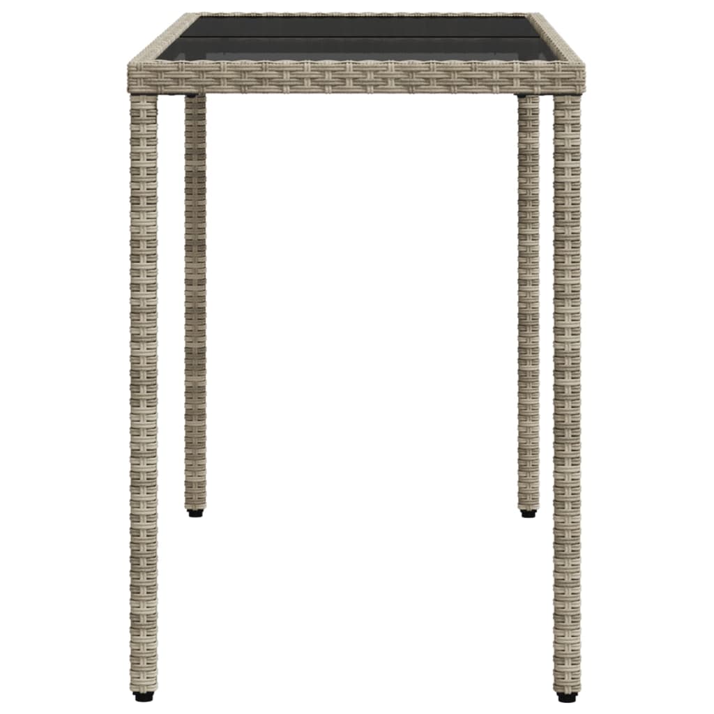 5 Piece Garden Dining Set with Cushions Light Grey Poly Rattan