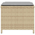 5 Piece Garden Dining Set with Cushions Mix Beige Poly Rattan