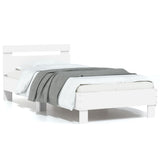 Bed Frame without Mattress with Headboard White 90x190 cm - Front View