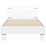 Bed Frame without Mattress with Headboard White 90x190 cm