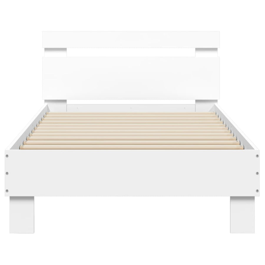Bed Frame without Mattress with Headboard White 90x190 cm