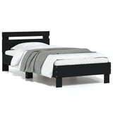 Bed Frame without Mattress with Headboard Black 90x190 cm - Front View