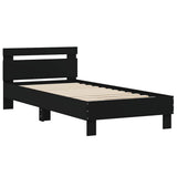 Bed Frame without Mattress with Headboard Black 90x190 cm - Side View