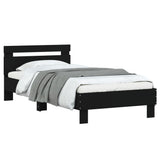 Bed Frame without Mattress with Headboard Black 90x190 cm - Top-Down View