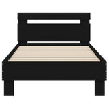Bed Frame without Mattress with Headboard Black 90x190 cm - 45-Degree Angle