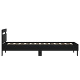 Bed Frame without Mattress with Headboard Black 90x190 cm - Rear View