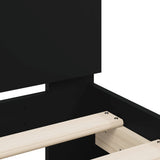 Bed Frame without Mattress with Headboard Black 90x190 cm - Low Angle