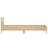 Bed Frame without Mattress with Headboard Sonoma Oak 90x190 cm - Rear View